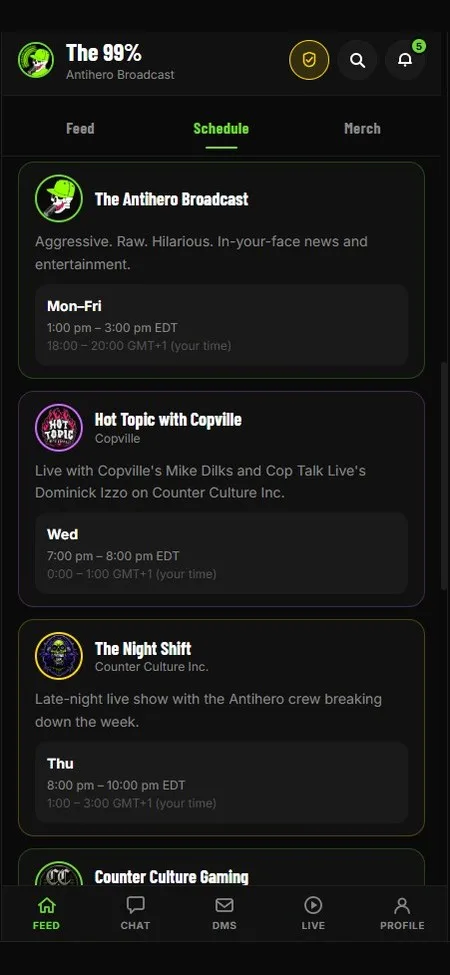 Live broadcast