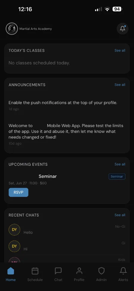 Training app