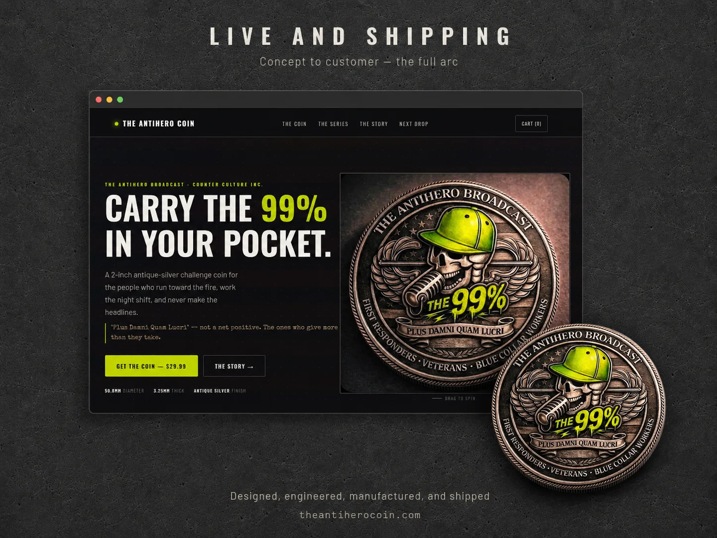 Live and shipping — concept to customer