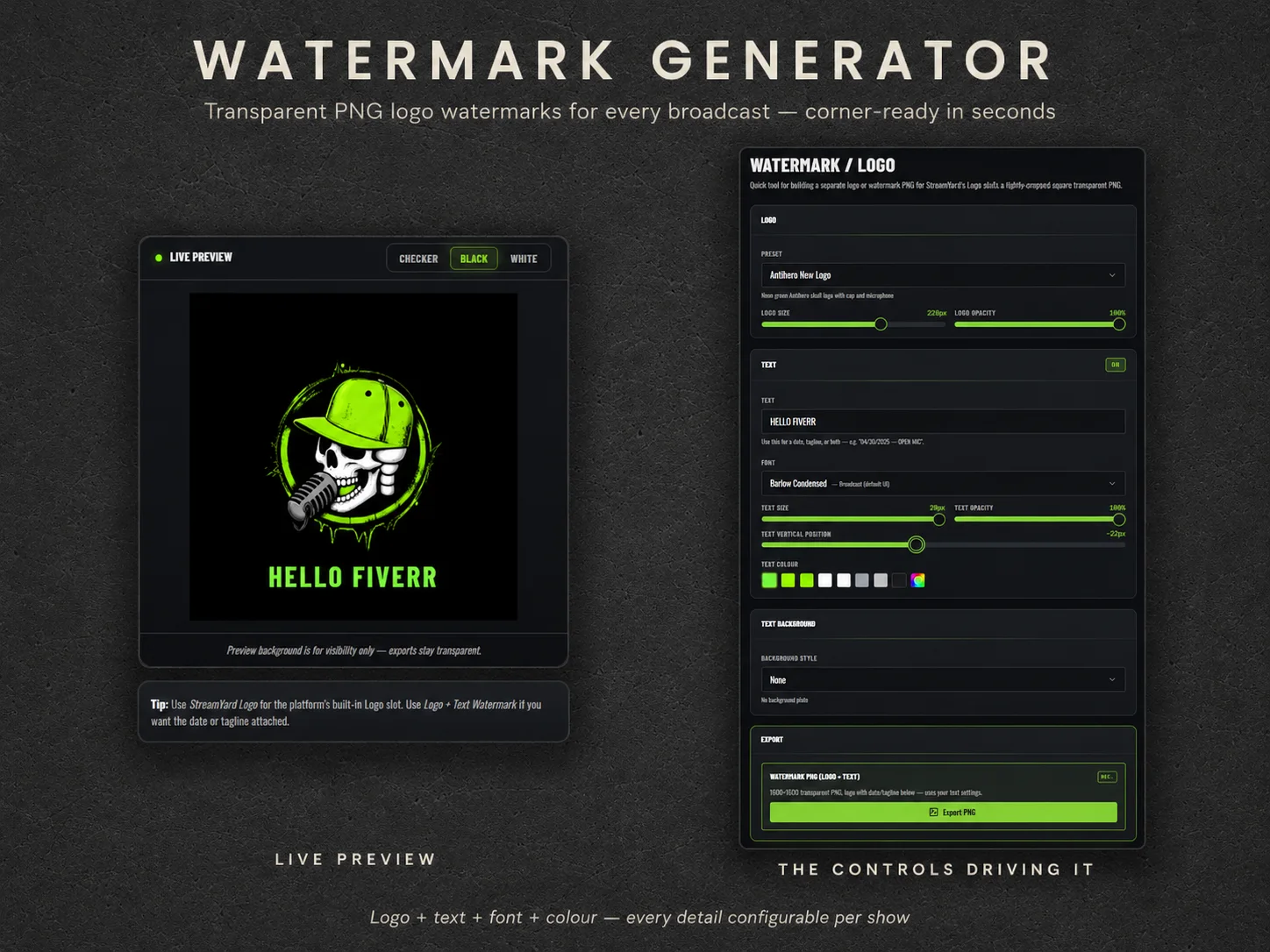 Watermark Generator — corner logo module